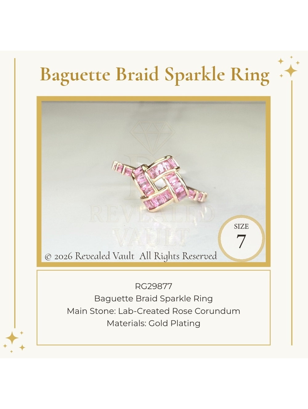 Baguette Braid Sparkle Ring - Size 7 - OG